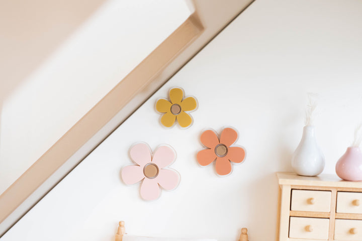 Butterflies + Flowers Wall Decor | Pale Pink + Sienna + Mustard