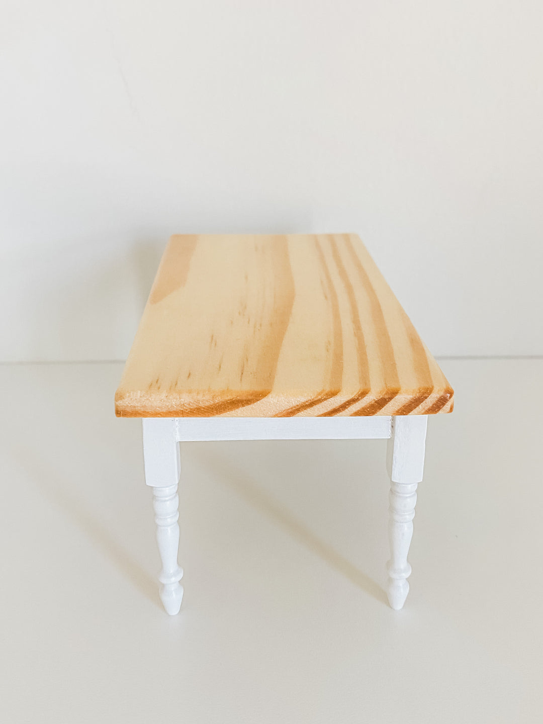 Farm Style Dining Table | Natural Wood & White