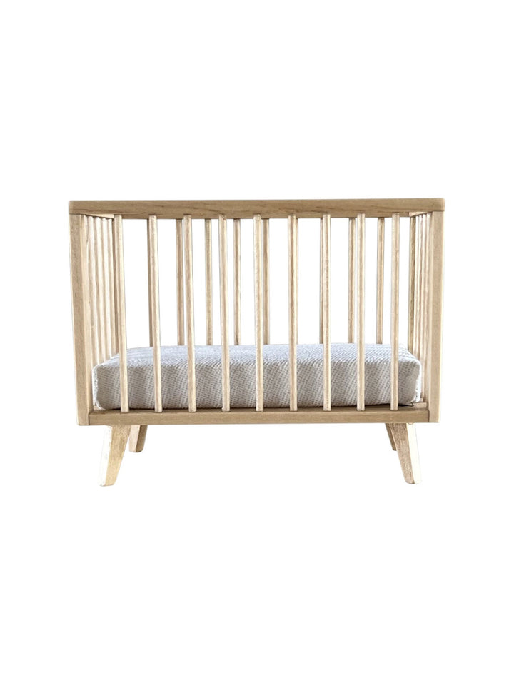 Nursery Crib + Mattress | Natural Wood