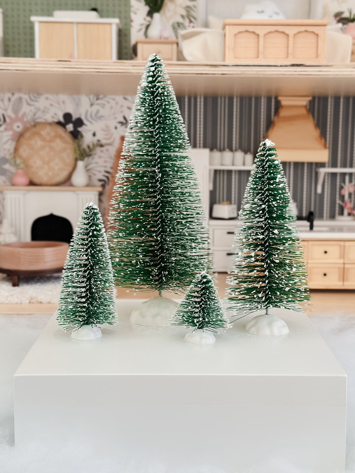 Snowy Bottle Brush Trees | Four Sizes