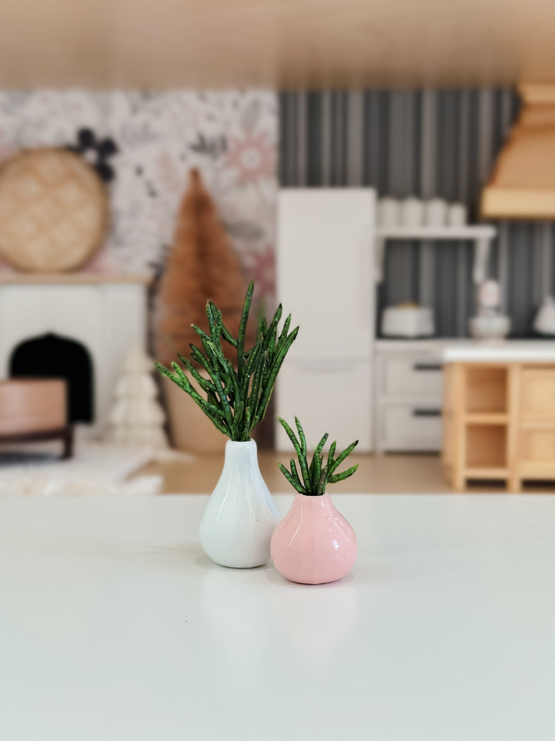 Pink Holiday Vase Set with Foliage | Two Styles