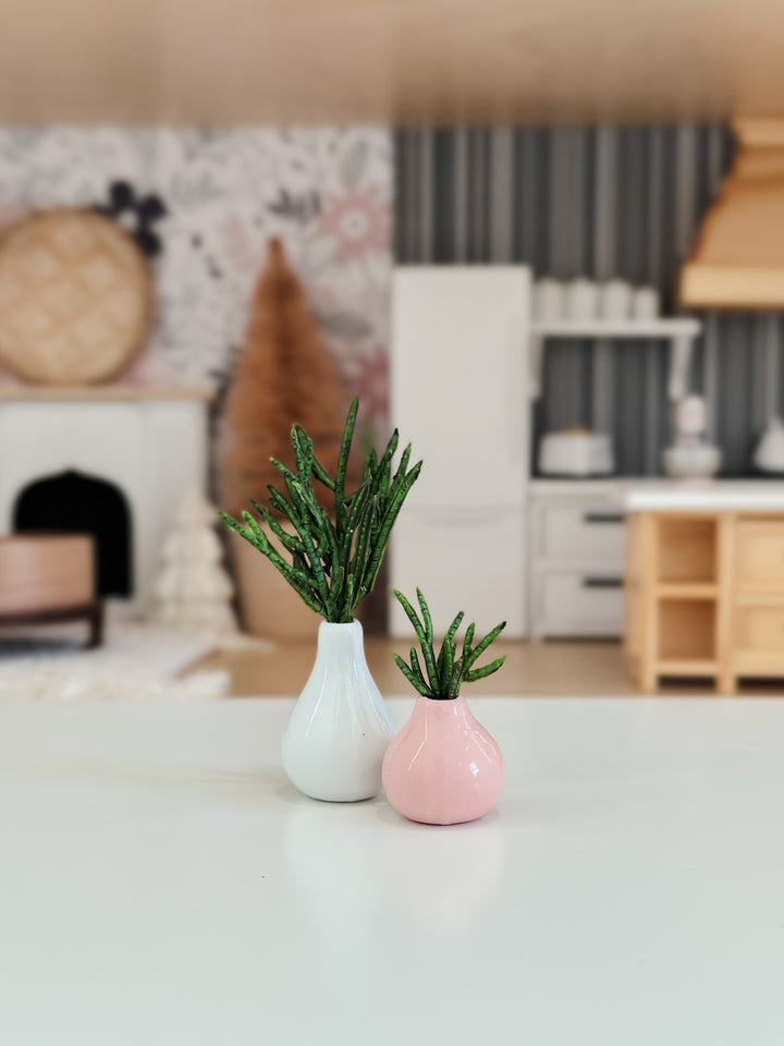 Pink Holiday Vase Set with Foliage | Two Styles