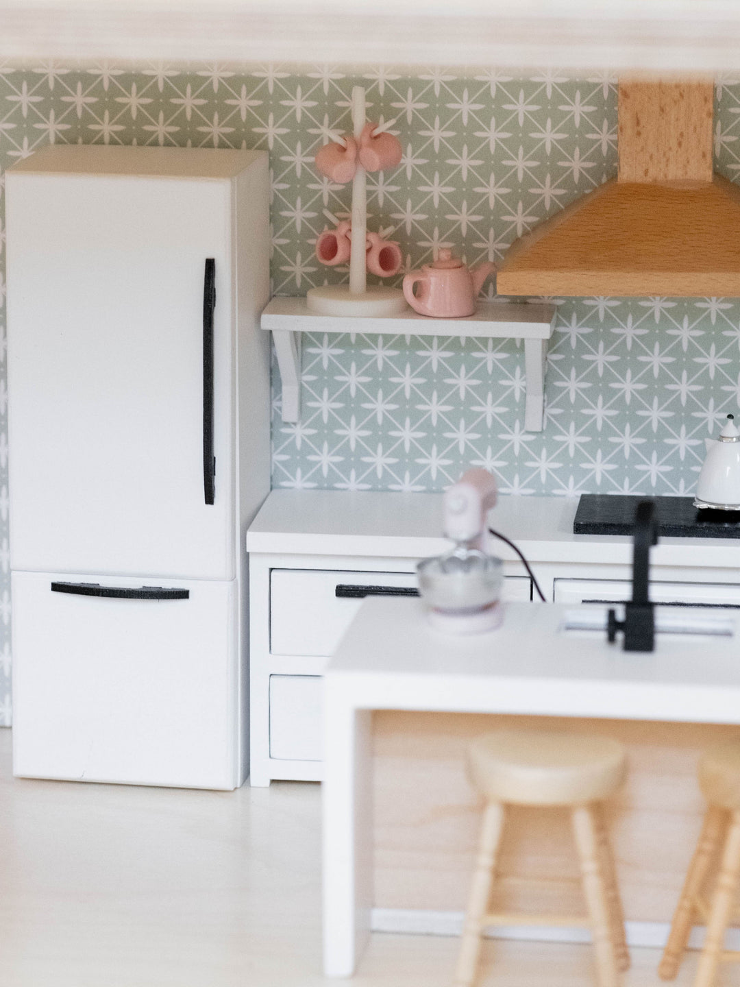 Refrigerator | White with Black Hardware