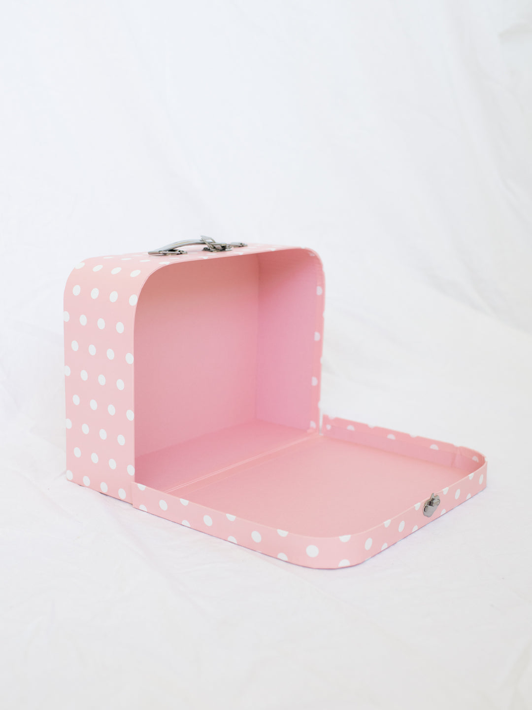 Large Suitcase Traveling Dollhouse Room | Pink Polka Dots