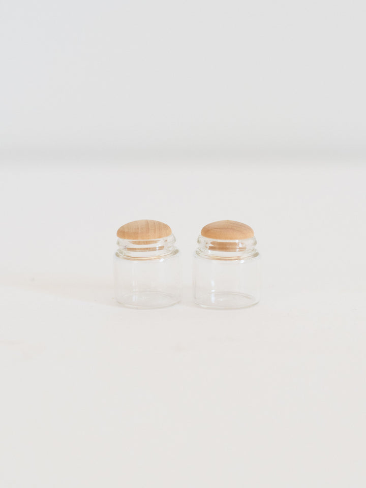 Kitchen Canister Set | Glass with Wood Lid