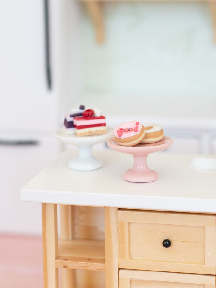 Ceramic Cake Stand Pedestal | Pink or White