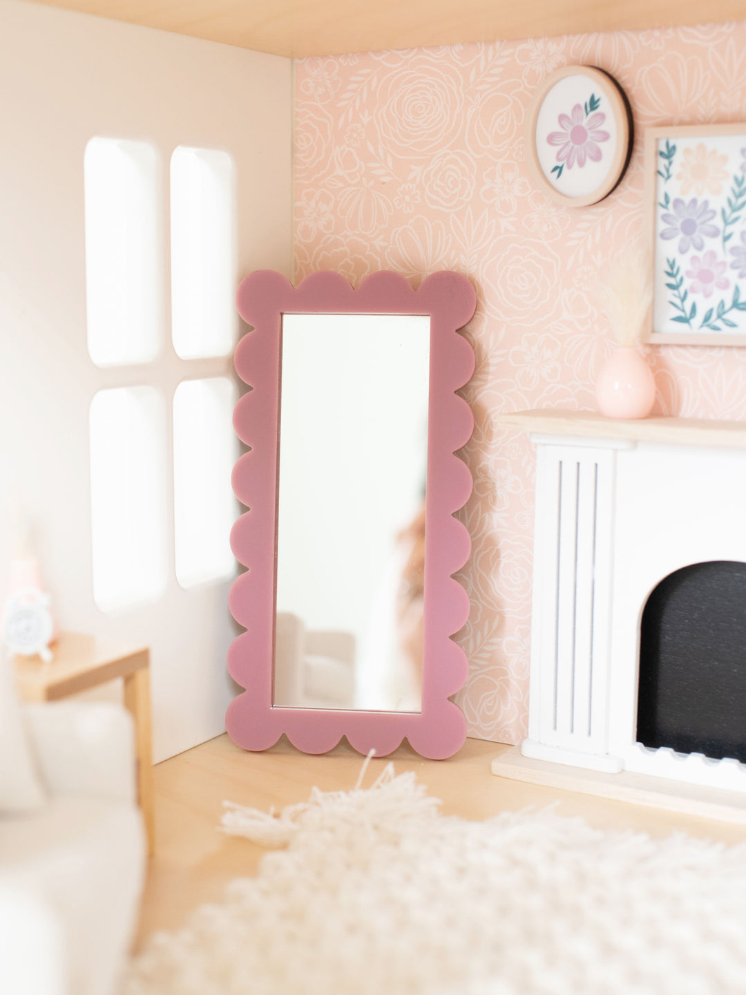 Scalloped Floor Mirror | Various Colors