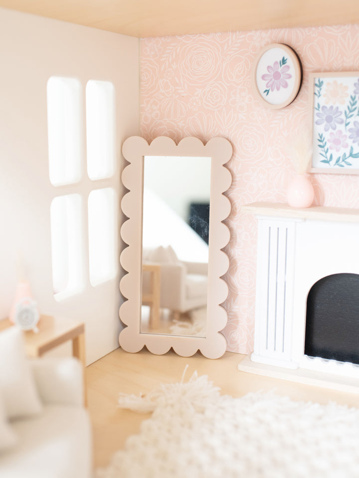 Scalloped Floor Mirror | Various Colors