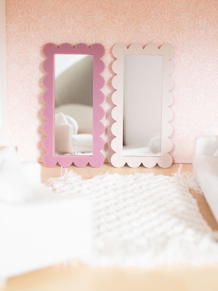 Scalloped Floor Mirror | Various Colors