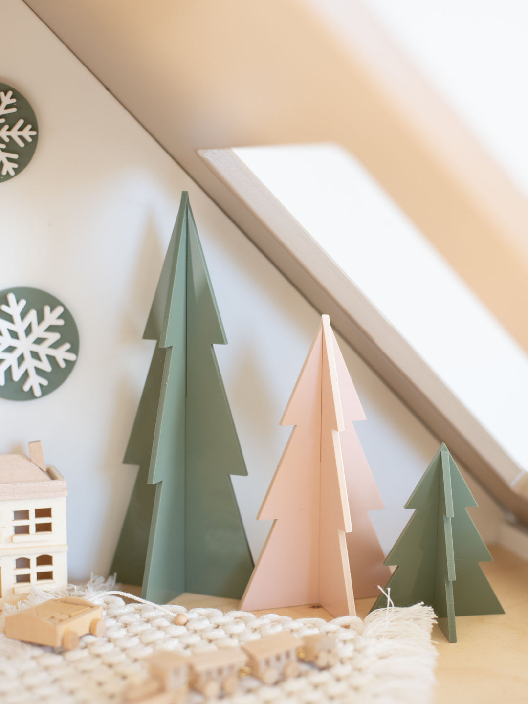 Acrylic Christmas Holiday Trees | Set of 3 | Fern & Blush