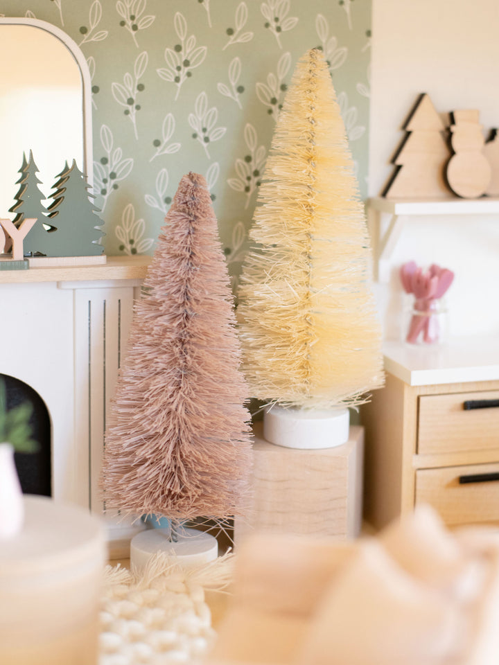 Bottle Brush Trees | White Base | 6 Colors