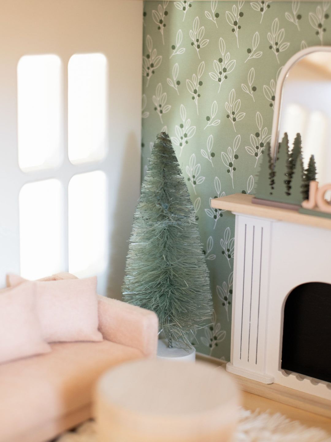 Bottle Brush Trees | White Base | 6 Colors