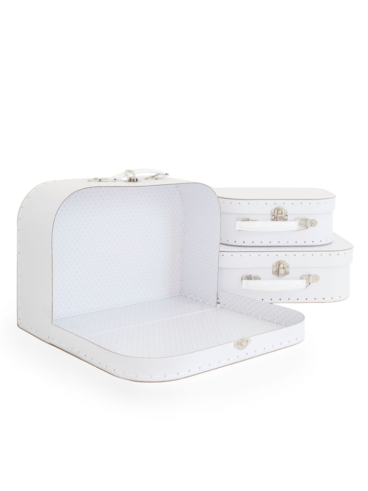 Large Suitcase Traveling Dollhouse Room | White