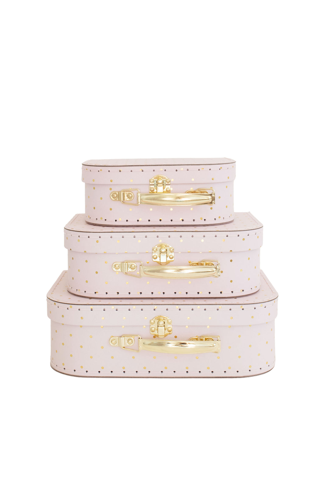 Small Suitcase Traveling Dollhouse Room | Pink Polka Dots