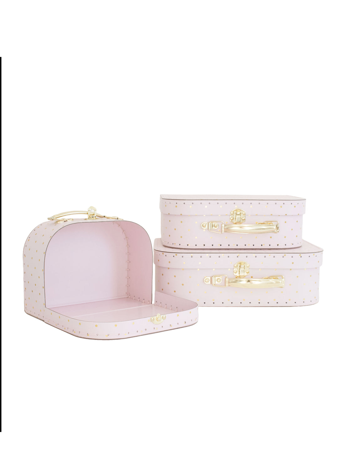 Small Suitcase Traveling Dollhouse Room | Pink Polka Dots