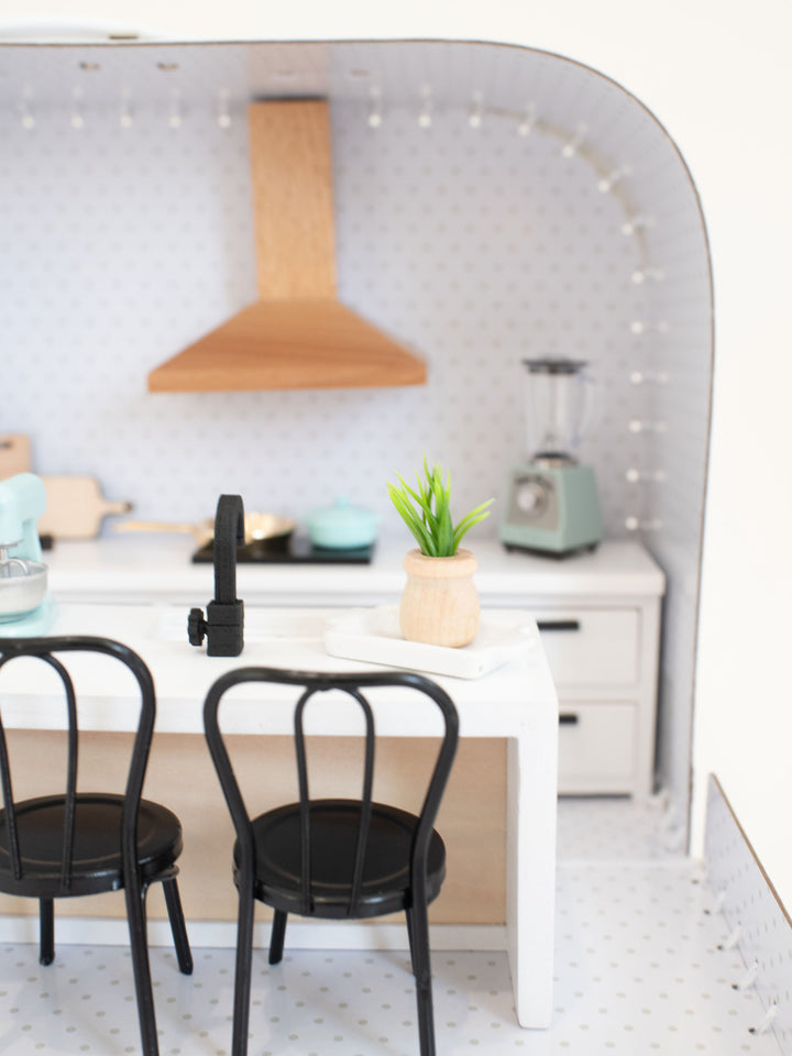 Large Suitcase Traveling Dollhouse Room | White