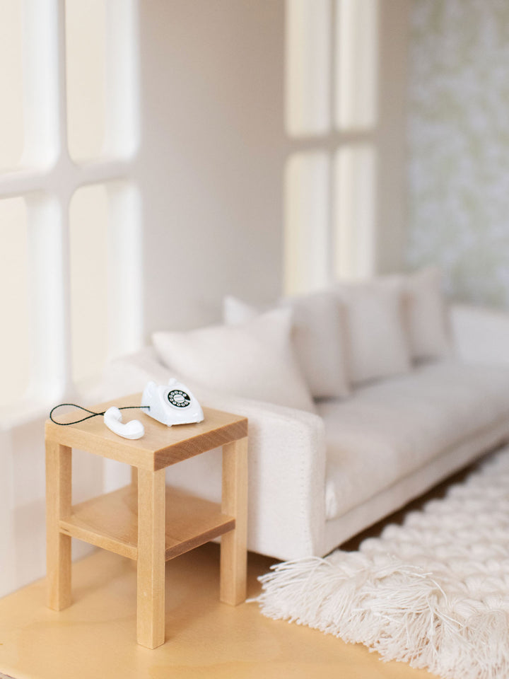 Tabletop Rotary Phone | White