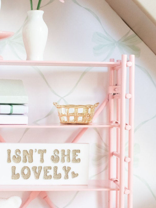 Gold Grid Basket | Dollhouse Miniature Accessories &amp; Decor
