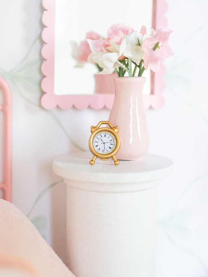 Brass Vintage Alarm Clock | Dollhouse Miniature Accessories &amp; Decor
