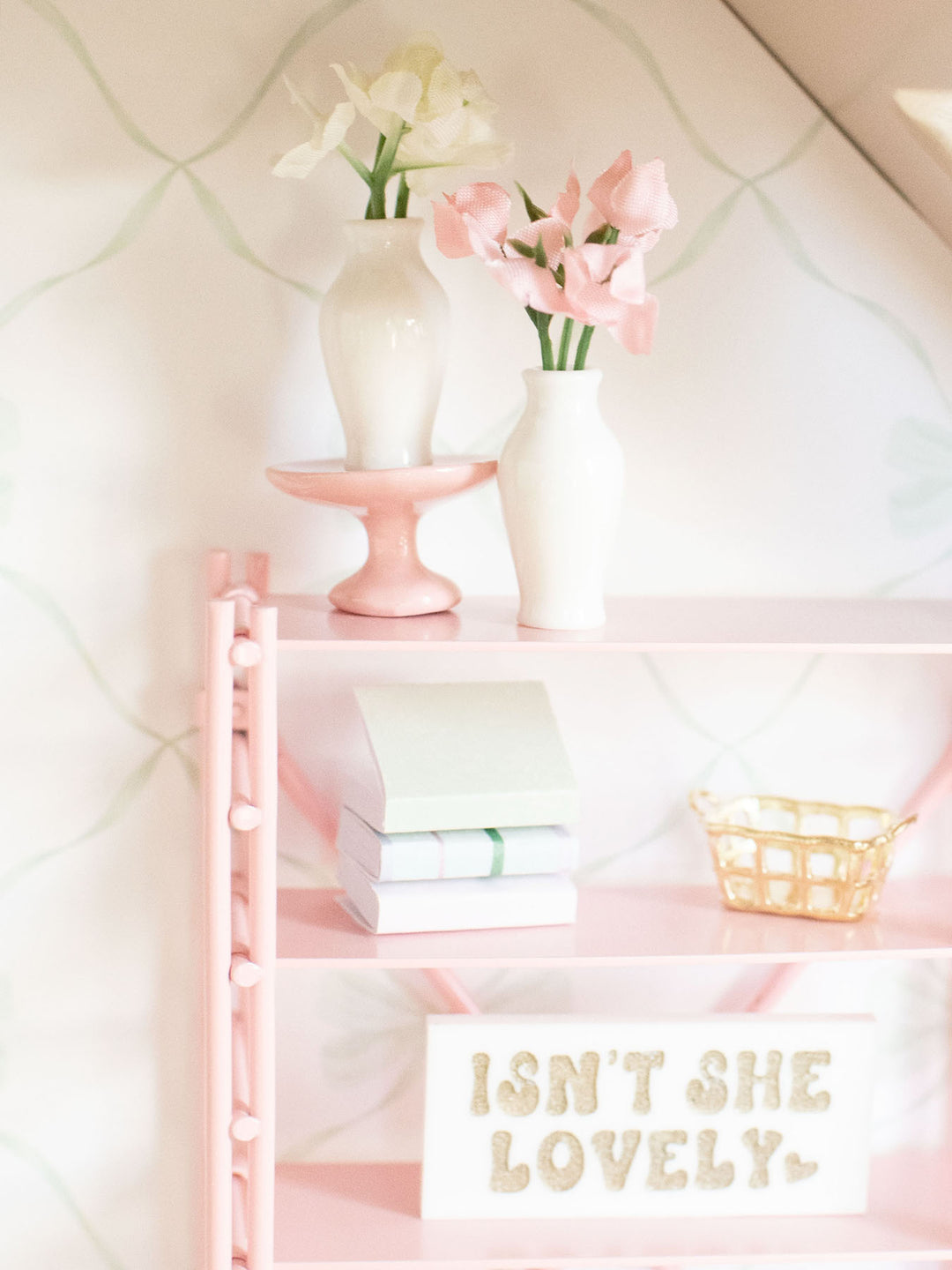 Gold Grid Basket | Dollhouse Miniature Accessories &amp; Decor