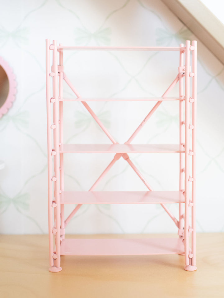Sweet Pea Pink Metal Bookshelf | Dollhouse Miniature Furniture