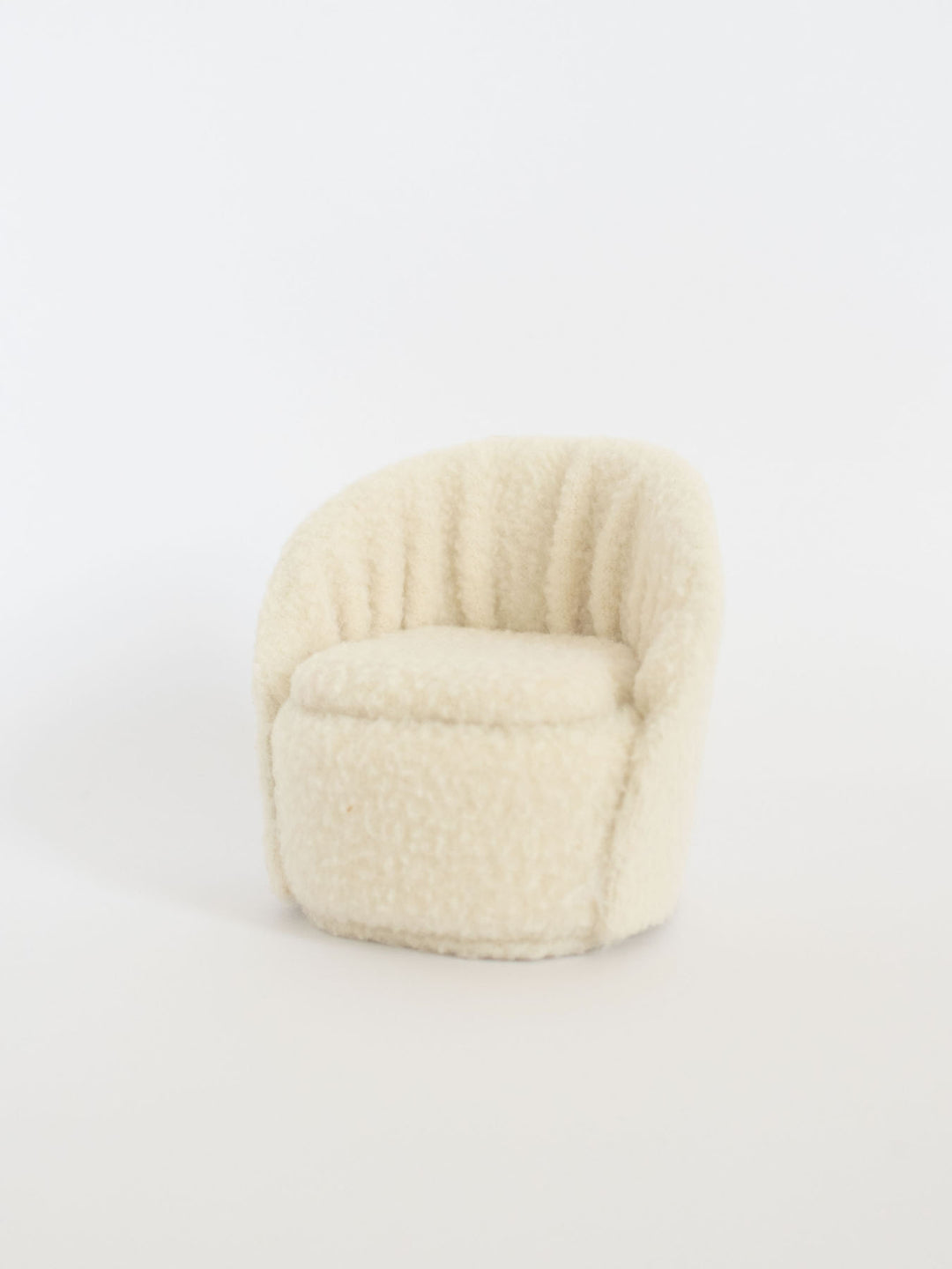 Lily Cream Sherpa Chair | Dollhouse Miniature Furniture