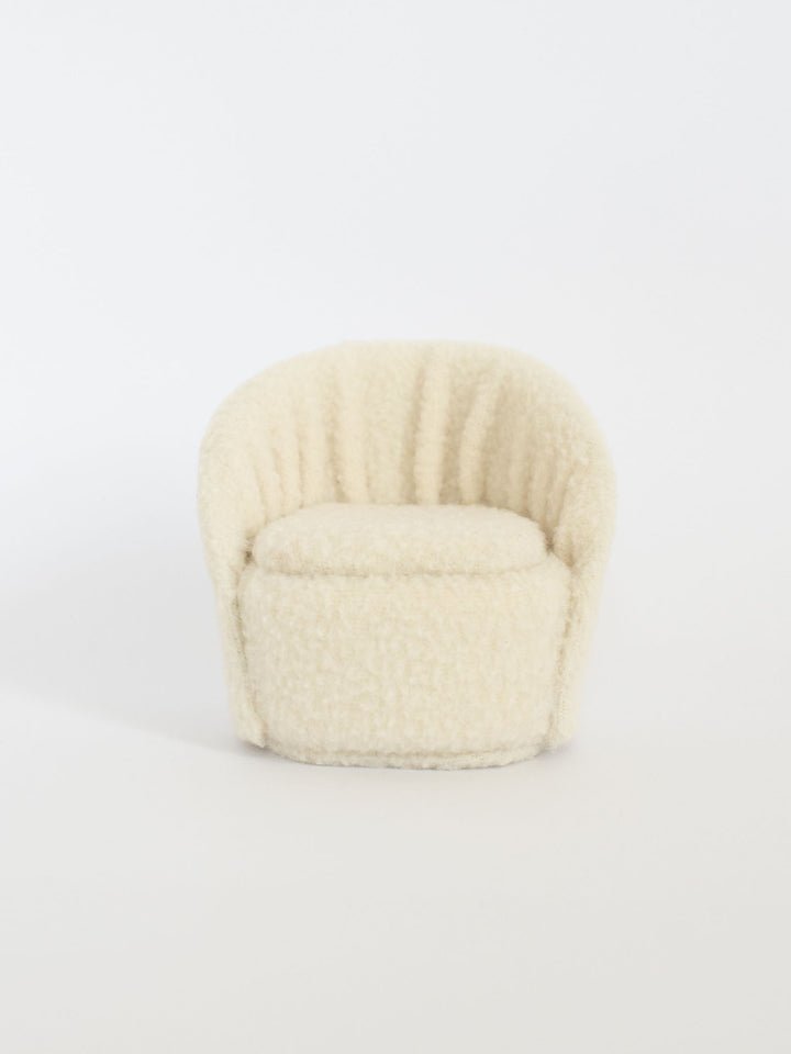 Lily Cream Sherpa Chair | Dollhouse Miniature Furniture