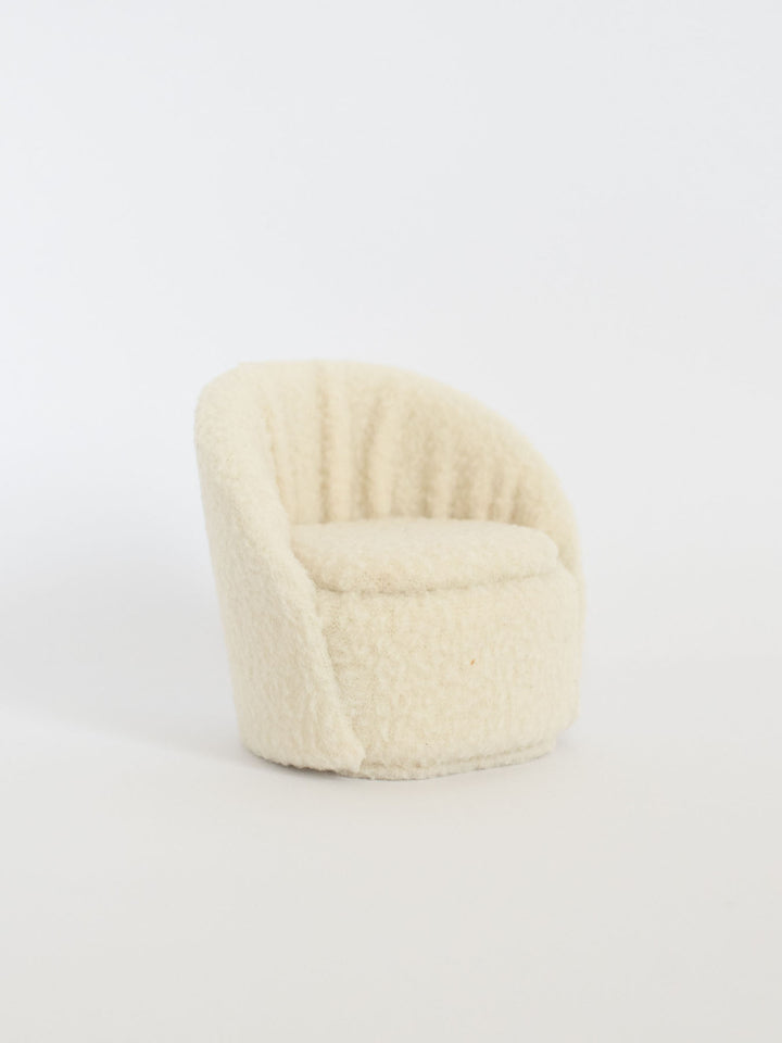 Lily Cream Sherpa Chair | Dollhouse Miniature Furniture