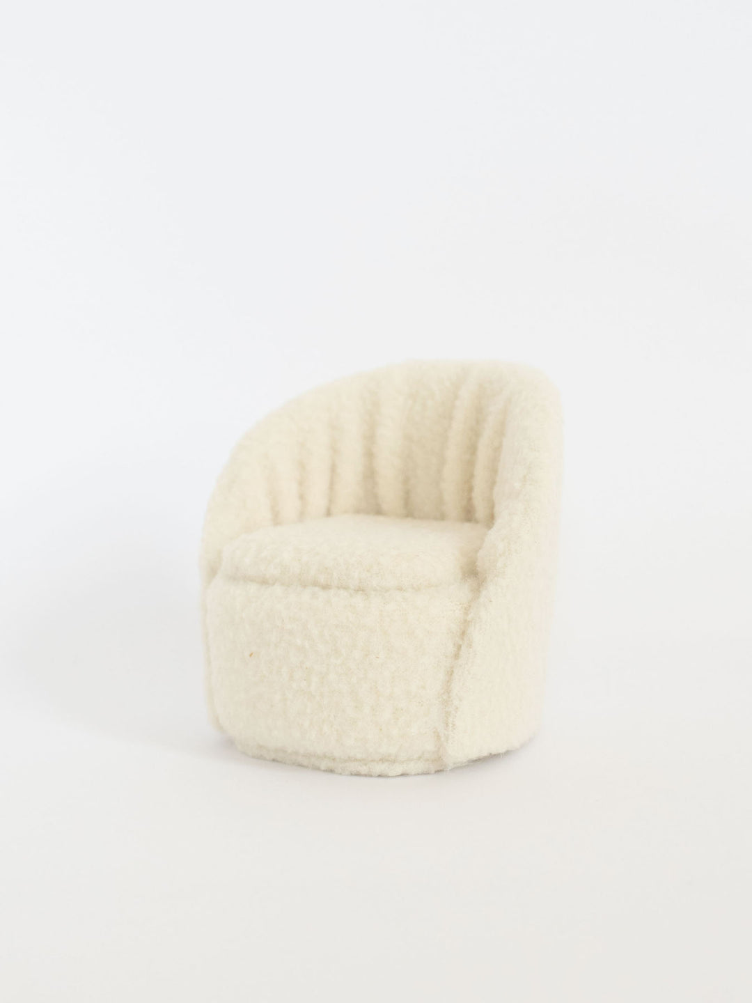 Lily Cream Sherpa Chair | Dollhouse Miniature Furniture