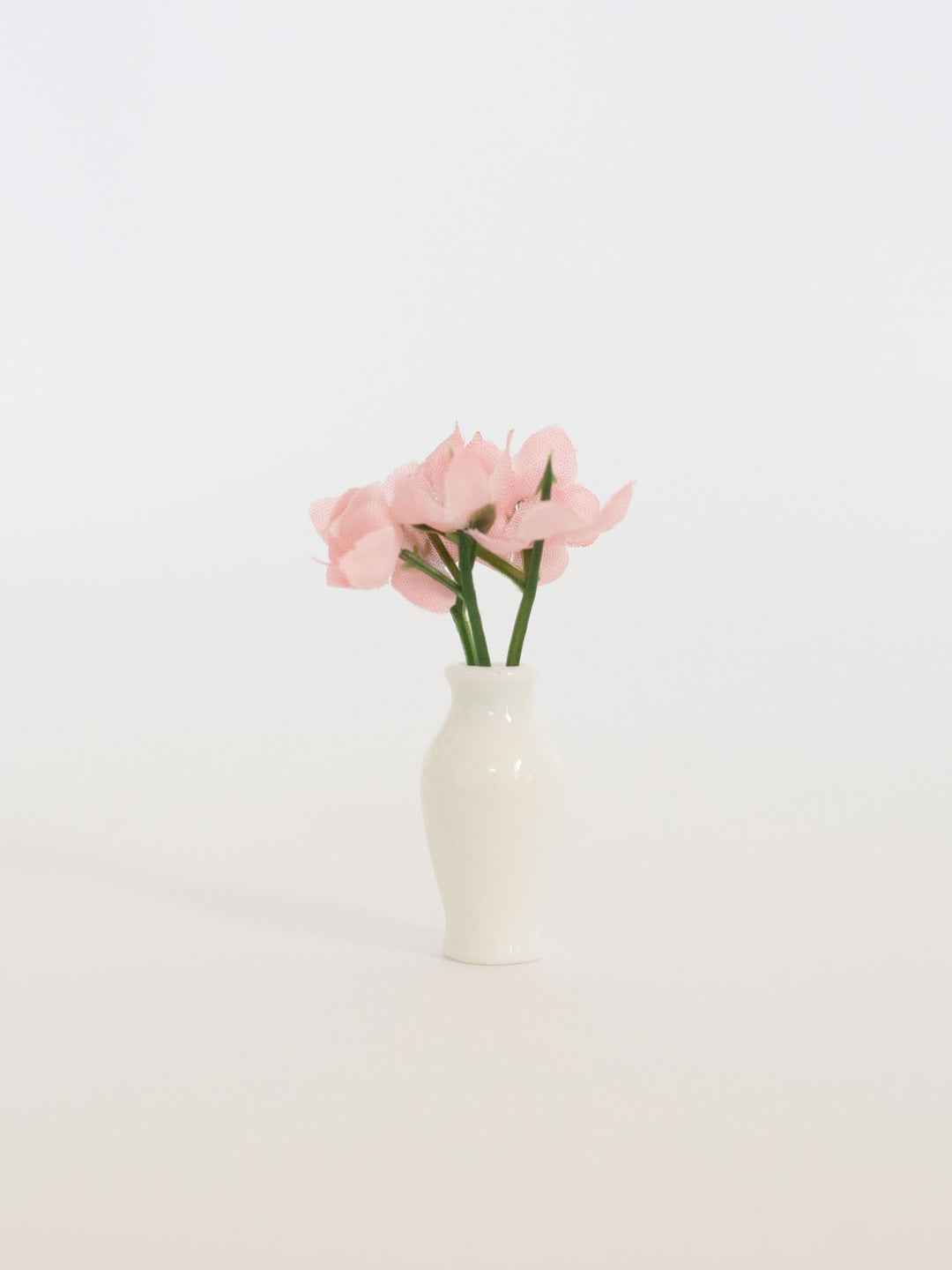 Bloom Vases with Flowers | Pink &amp; White | Dollhouse Miniature Accessories &amp; Decor