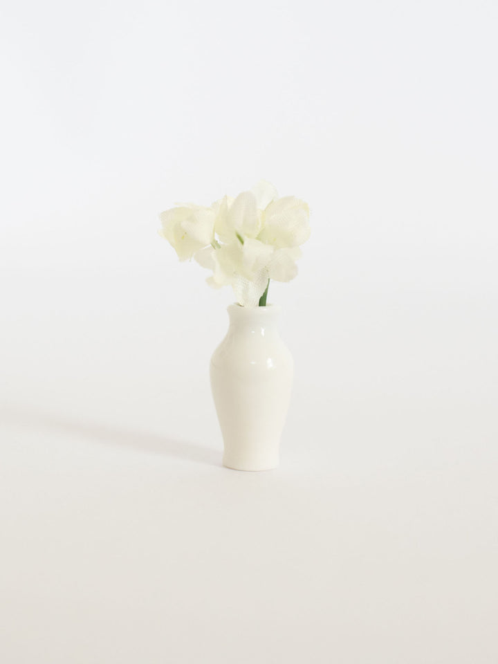 Bloom Vases with Flowers | Pink &amp; White | Dollhouse Miniature Accessories &amp; Decor