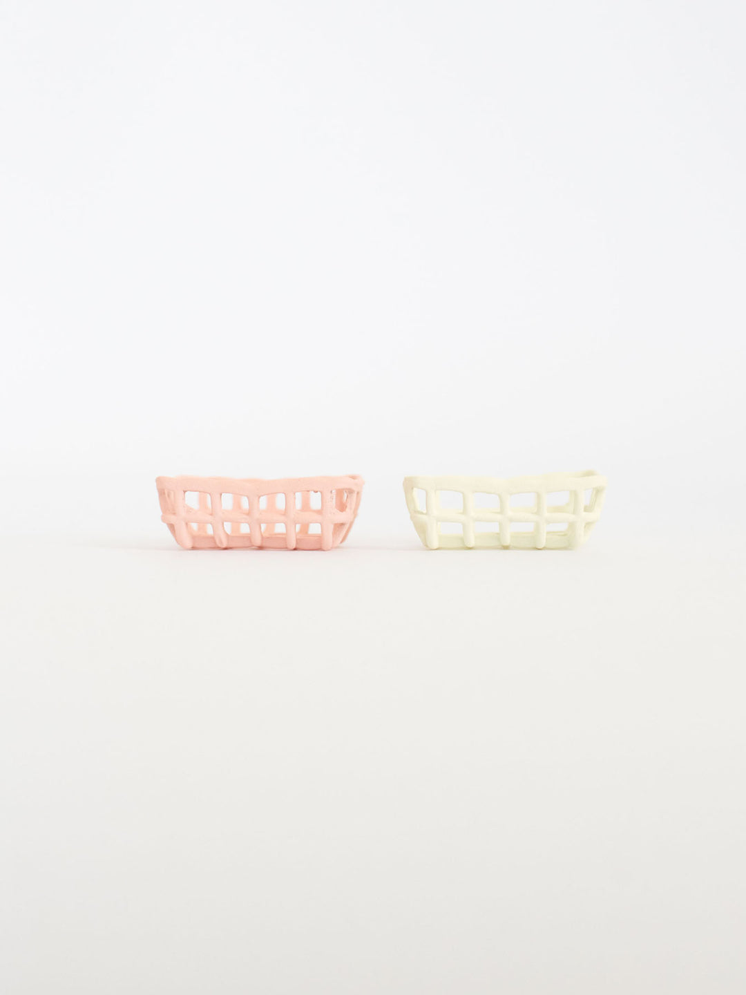 Metal Lattice Baskets | Pink &amp; Ivory | Dollhouse Miniature Accessories &amp; Decor