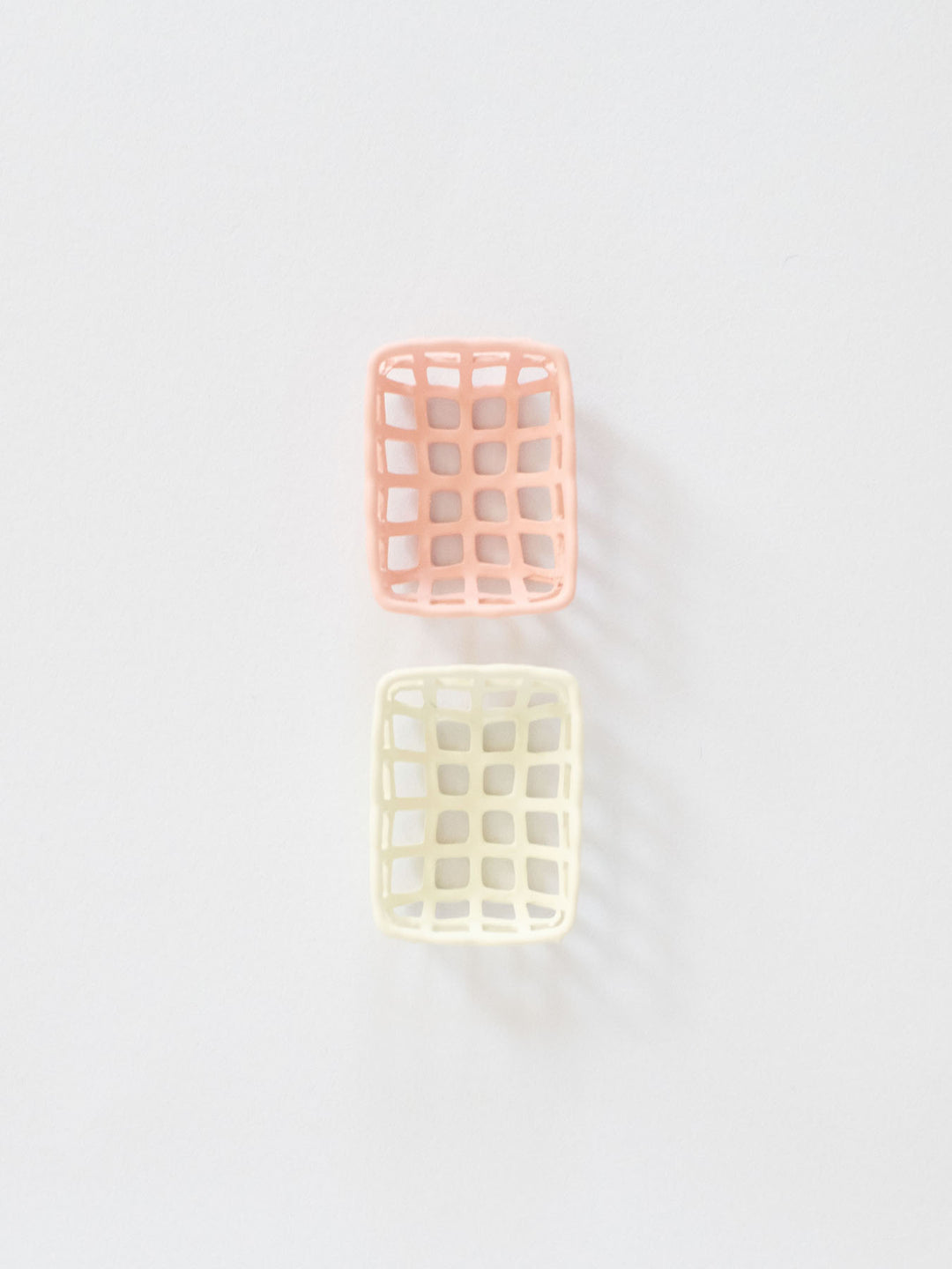 Metal Lattice Baskets | Pink &amp; Ivory | Dollhouse Miniature Accessories &amp; Decor