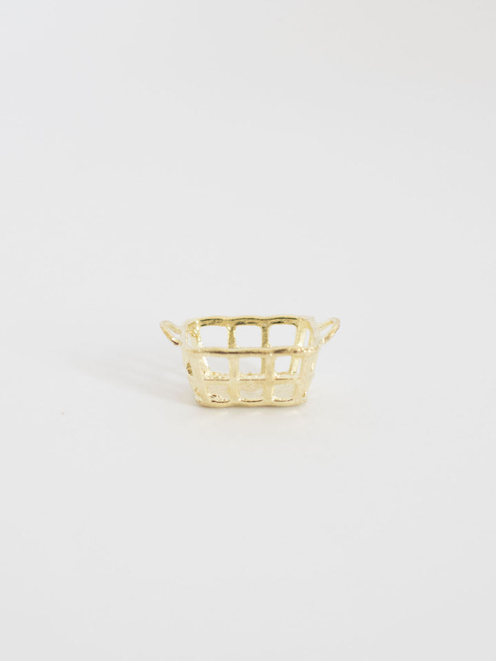 Gold Grid Basket | Dollhouse Miniature Accessories &amp; Decor