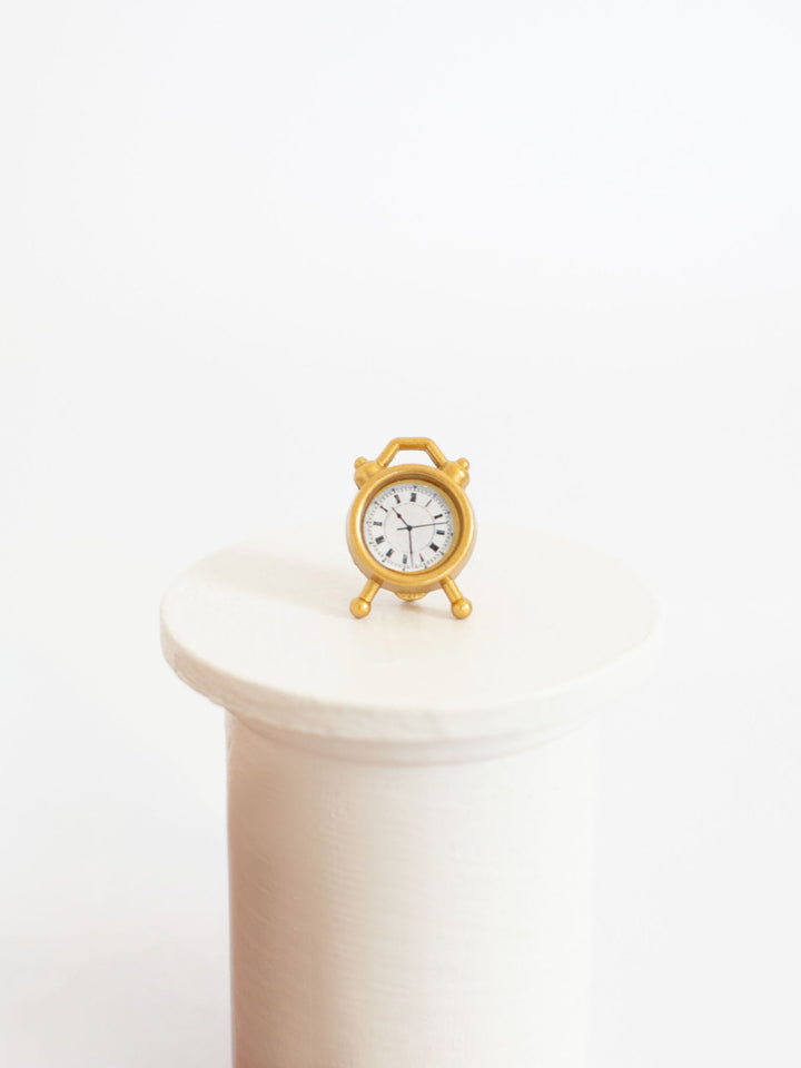 Brass Vintage Alarm Clock | Dollhouse Miniature Accessories &amp; Decor