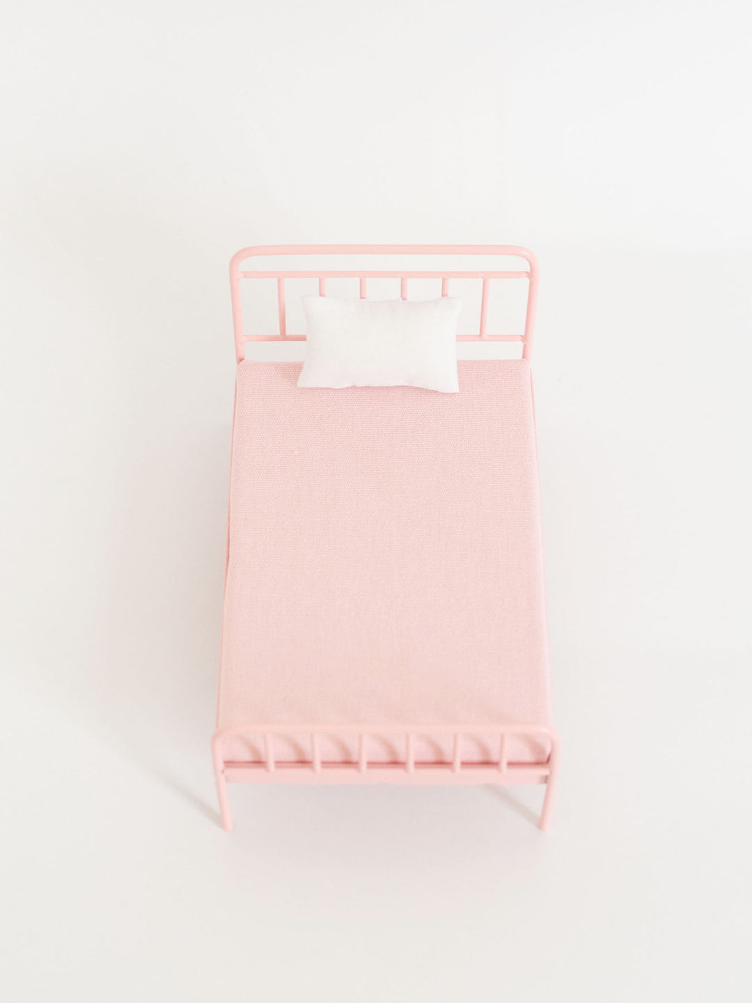 Rosalie Pink Metal Bed | Dollhouse Miniature Furniture