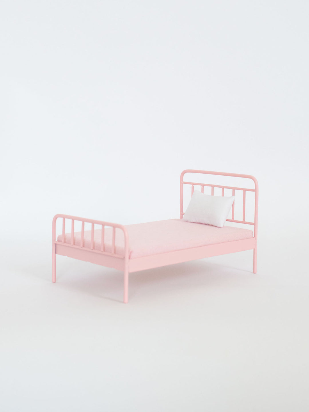Rosalie Pink Metal Bed | Dollhouse Miniature Furniture