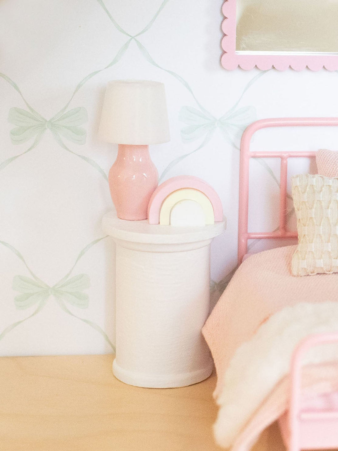 Pretty Pink Table Lamps | Dollhouse Miniature Wall Accessories &amp; Decor