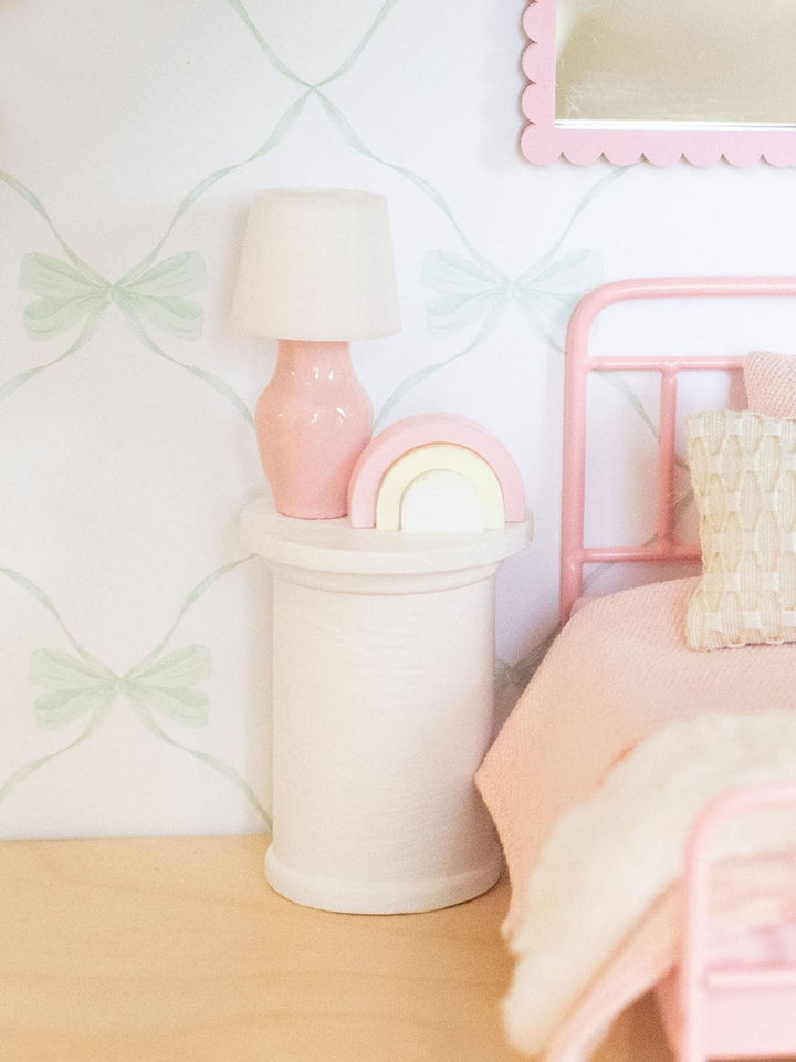 Pretty Pink Table Lamps | Dollhouse Miniature Wall Accessories &amp; Decor