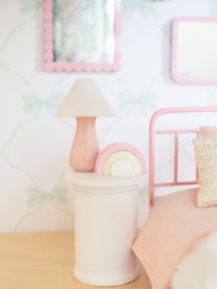 Pretty Pink Table Lamps | Dollhouse Miniature Wall Accessories &amp; Decor