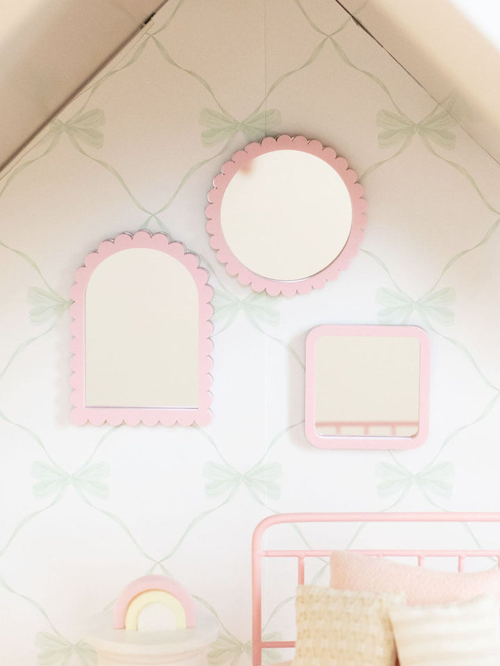 Petal PInk Mirror Collection | Dollhouse Miniature Wall Accessories &amp; Decor