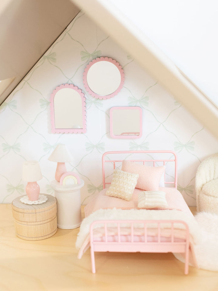 Pretty Pink Table Lamps | Dollhouse Miniature Wall Accessories &amp; Decor