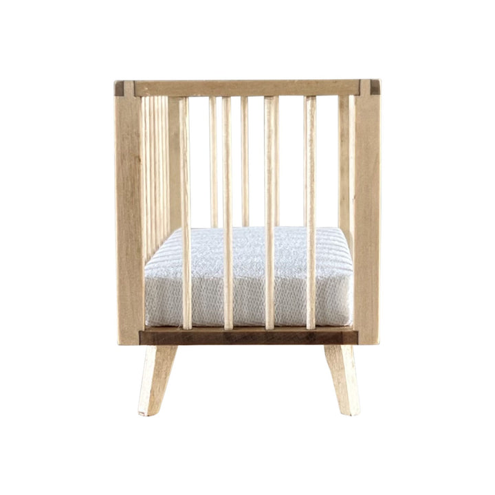 Nursery Crib + Mattress | Natural Wood