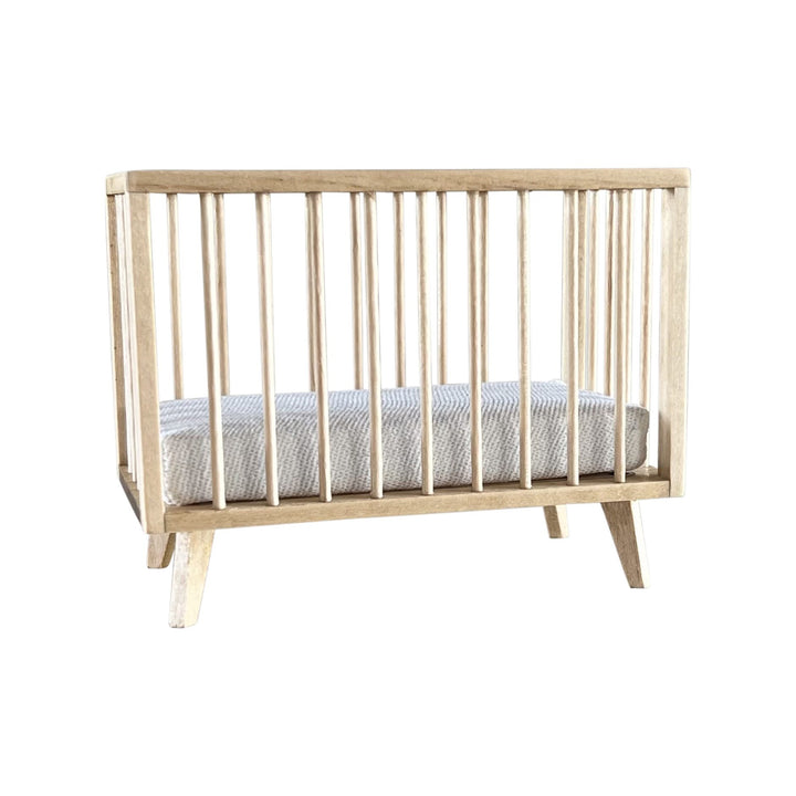 Nursery Crib + Mattress | Natural Wood