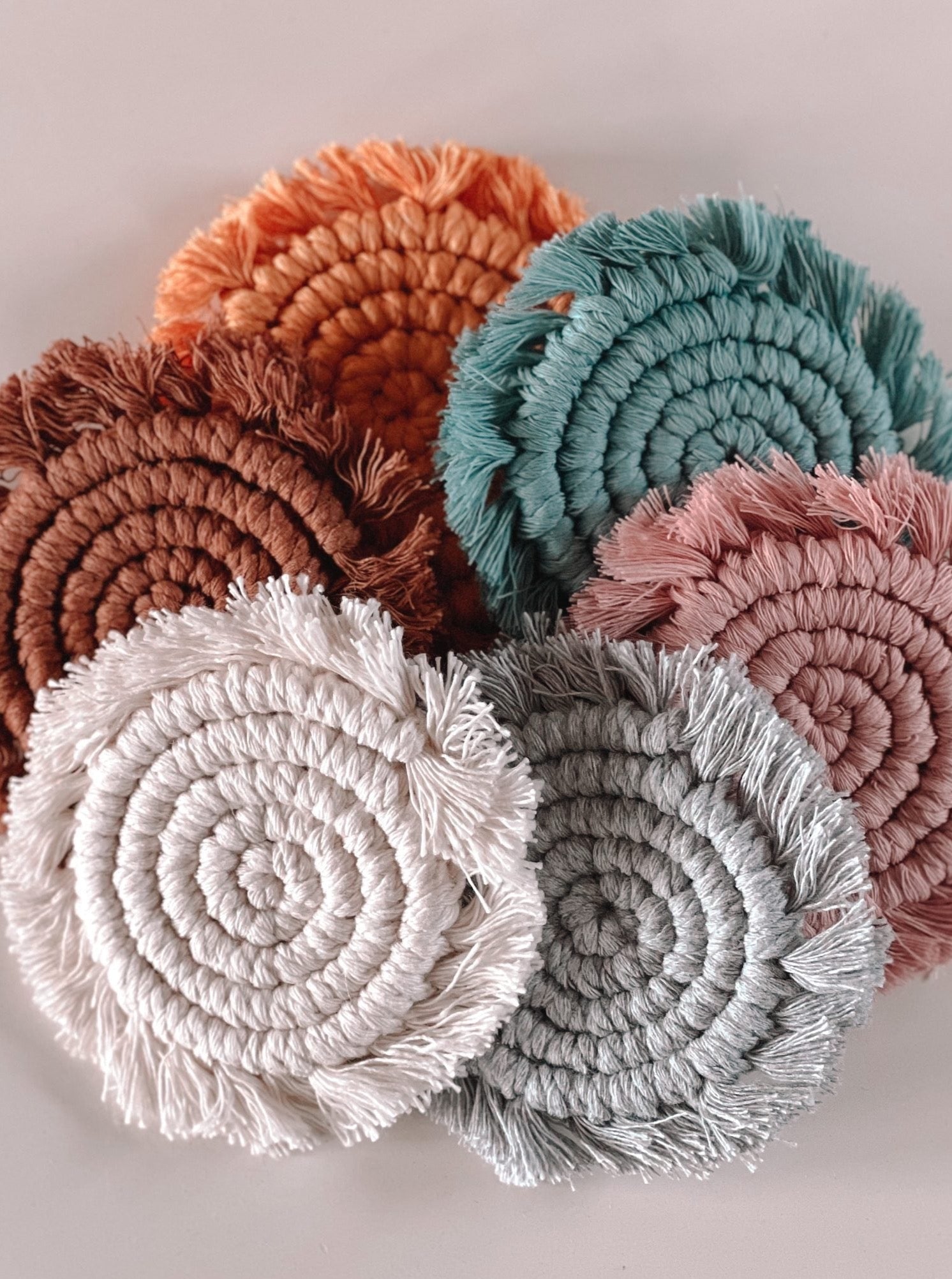 Dollhouse Boho Finge Macrame Rugs | Pink White Gray Teal | 1:12 Scale ...