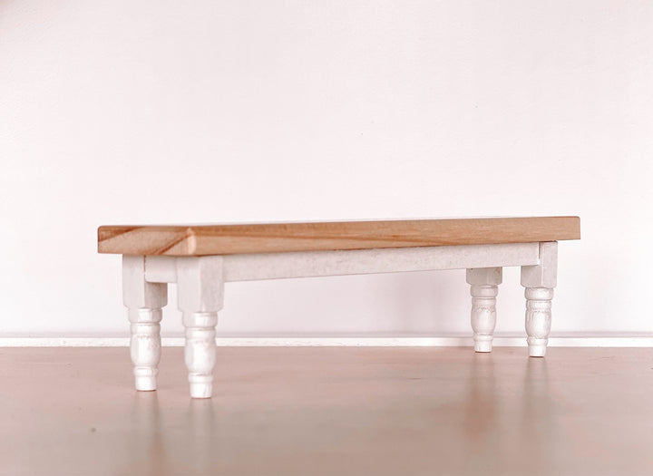 Classic Bench Seat | Natural Wood & White