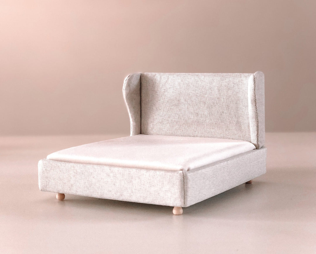 Upholstered Double Bed | Off-White