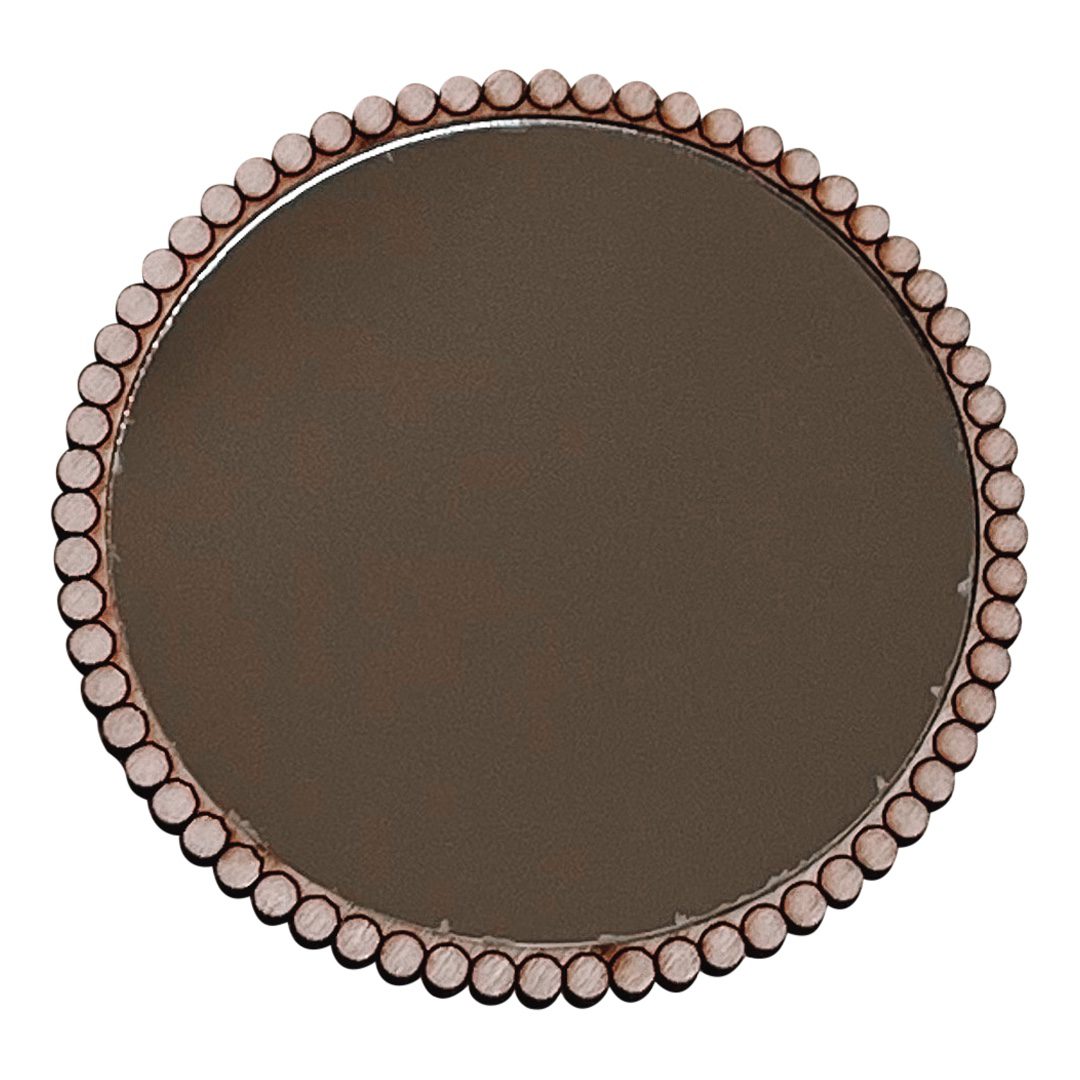 Round Beaded Mirror | Natural Wood