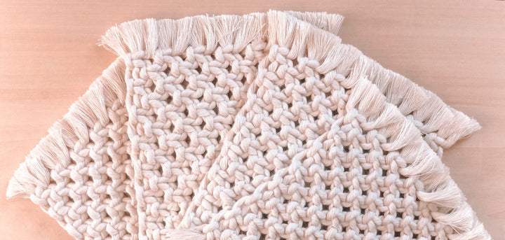 Macrame Rectangle Rug | Ivory