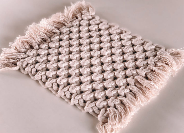 Macrame Rectangle Rug | Ivory